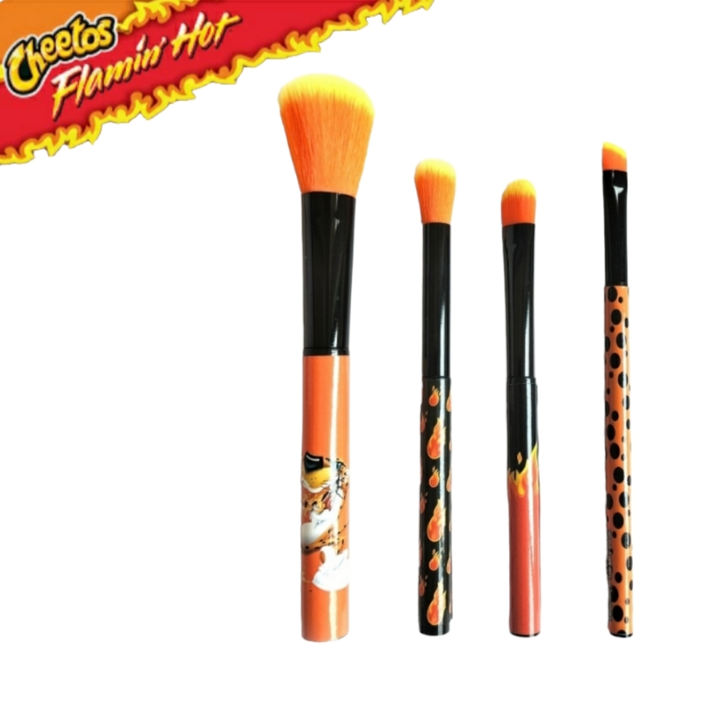 BOGO@50% Taste Beauty Crunchy Flamin' Hot Cheetos 4-Piece Cosmetic Brush Set